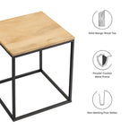 EEI-6833-OAK Zora Square Wood and Metal Side Table by Modway
