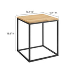 EEI-6833-OAK Zora Square Wood and Metal Side Table by Modway