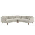 Modway EEI-6613-HEI Zoya 3 Piece Down Filled Overstuffed Sectional Sofa Heathered Weave Ivory