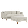 Modway EEI-6614-HEI Zoya Down Filled Overstuffed Sofa and Ottoman Set Heathered Weave Ivory