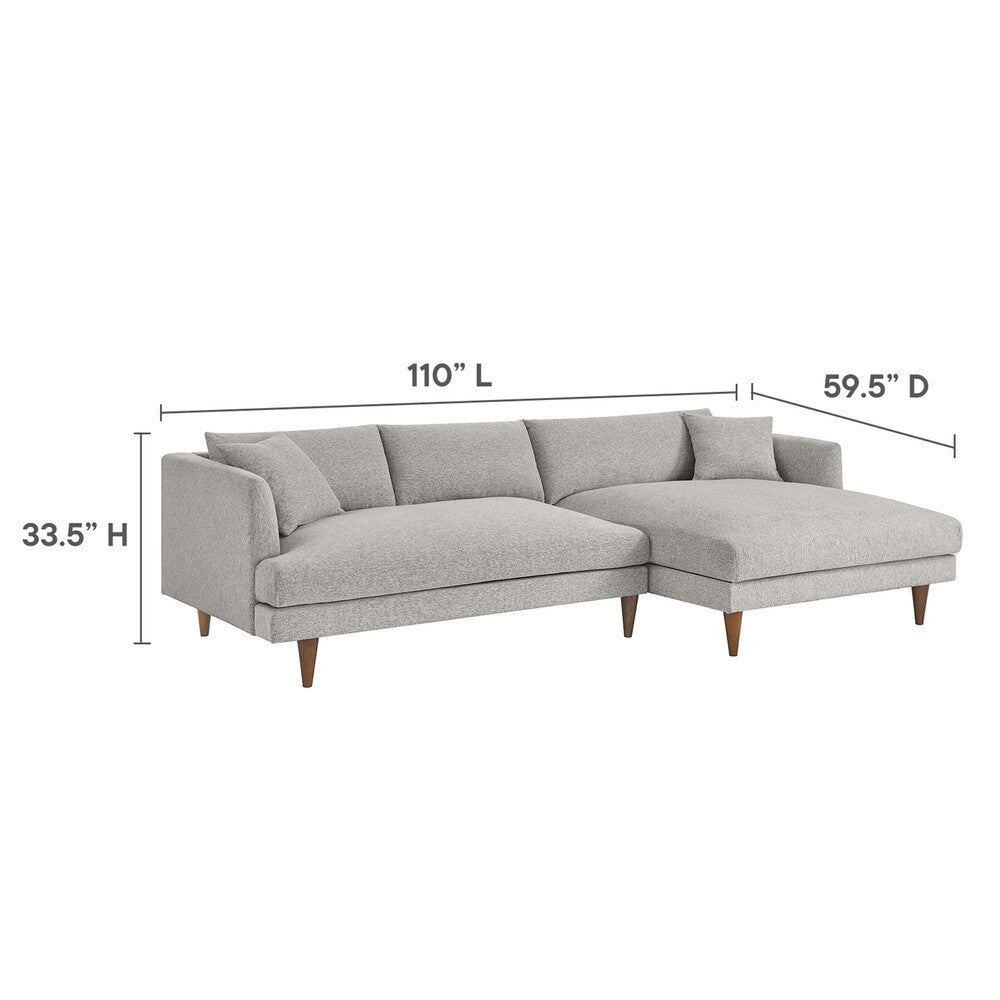 Modway Zoya Right-Facing Down Filled Overstuffed Sectional Sofa by Modway-EEI-6612