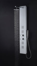 ANZZI Veld Series 64 in. Full Body Shower Panel System with Heavy Rain Shower and Spray Wand in White SP-AZ048