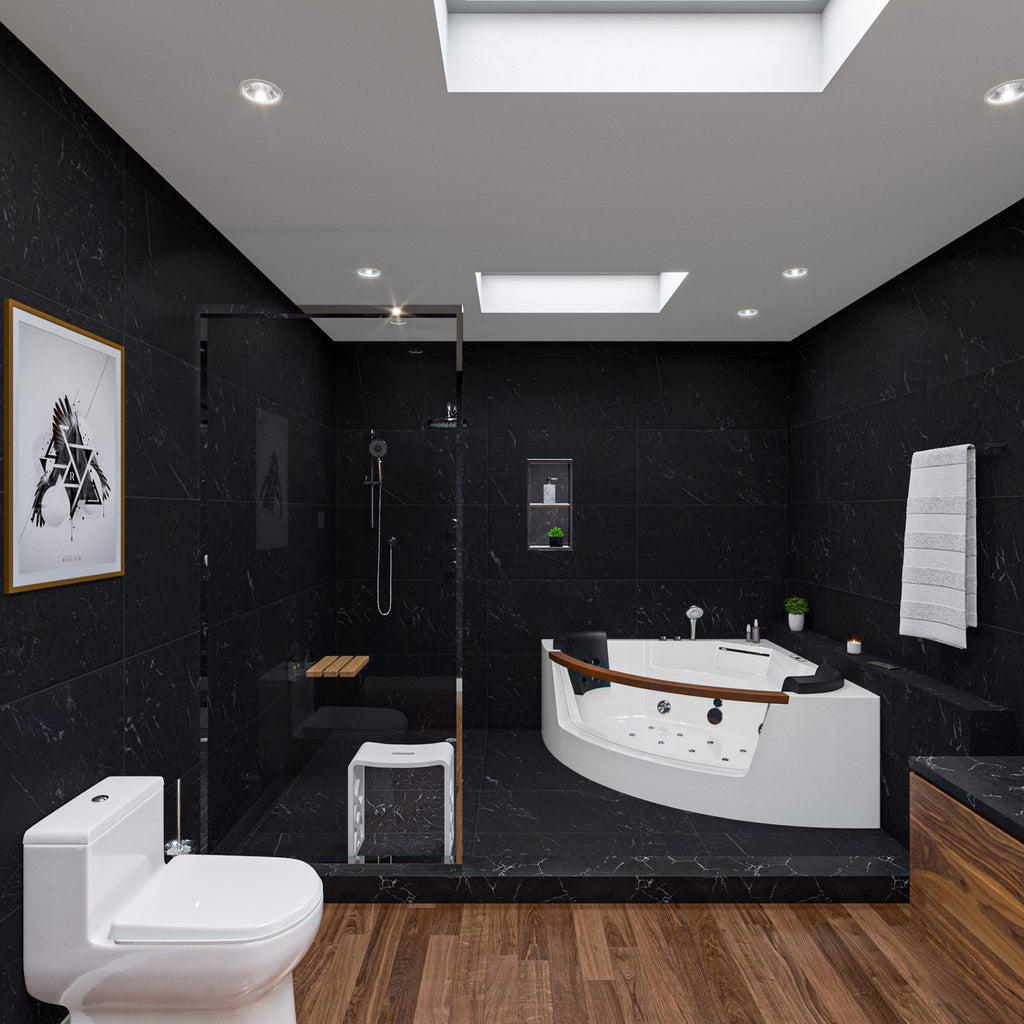 EAGO AM197ETL 5 ft Clear Rounded Corner Acrylic Whirlpool Bathtub for Two