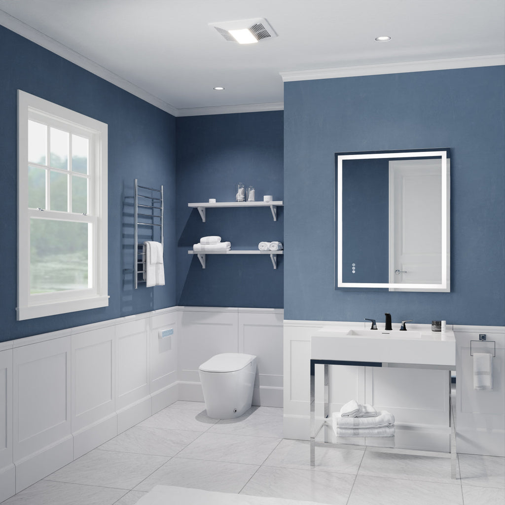 Fields Series 150 CFM Ceiling Mount Bathroom Exhaust Fan with Brilliant LED Light, Motion Sensor, Humidity Sensor