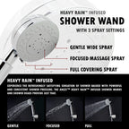 ANZZI Rite 60.75" 28-Jetted Full Body Shower Panel with Heavy Rain Shower And Spray Wand In Mahogany Style Deco-Glass - SP-AZ016