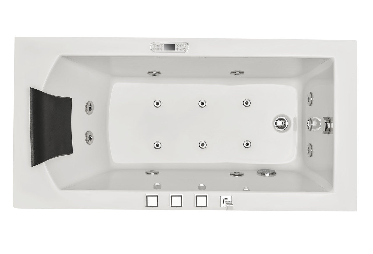 EAGO AM154ETL-L5 5 ft Acrylic White Rectangular Whirlpool Bathtub w Fixtures