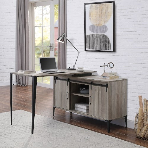 ACME OF00009 Zakwani Gray Oak Writing Desk
