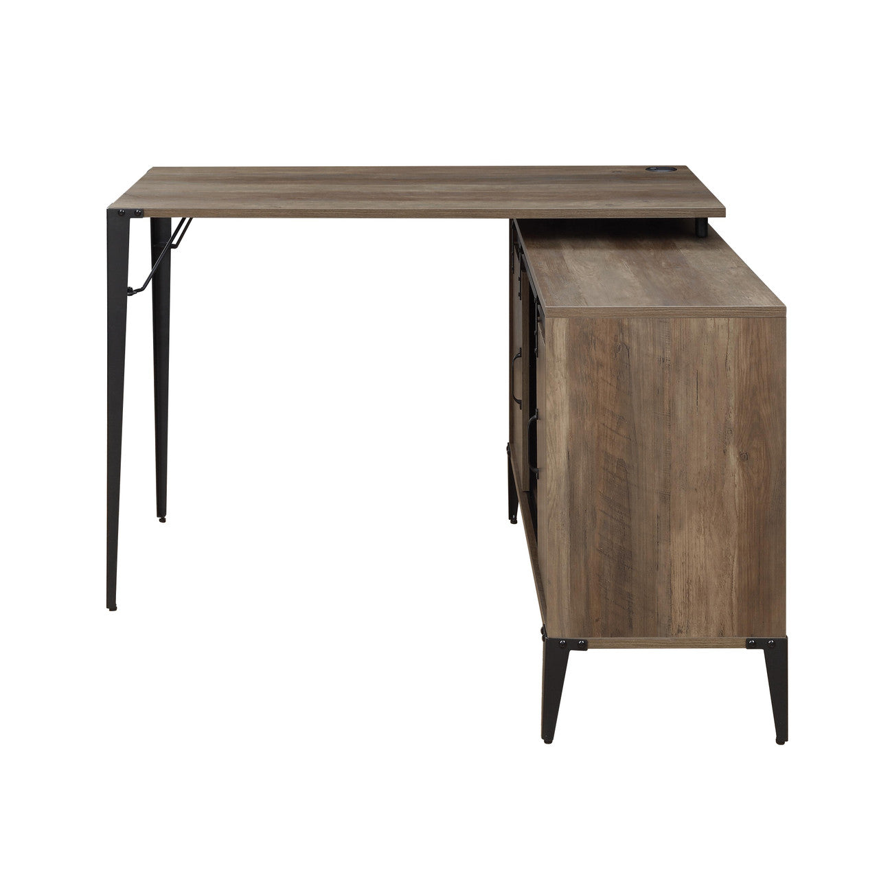 ACME OF00012 Zakwani Rustic Oak Writing Desk with USB  1