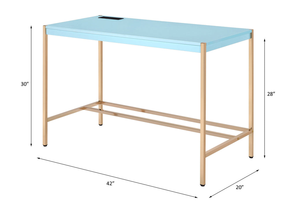 ACME OF00023 Midriaks Baby Blue Writing Office Desk  6