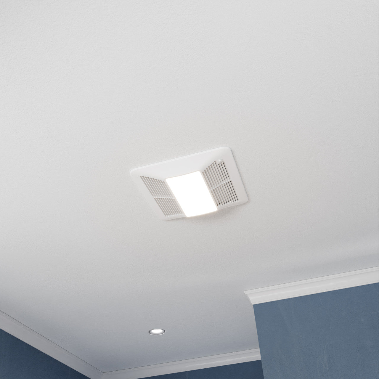 Fields Series 150 CFM Ceiling Mount Bathroom Exhaust Fan with Brilliant LED Light, Motion Sensor, Humidity Sensor