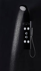 ANZZI Llano Series 56 in. Full Body Shower Panel System with Heavy Rain Shower and Spray Wand in Black SP-AZ047