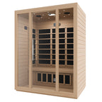 SteamSpa Maldives 3-Person Carbon FAR Infrared Hemlock Wooden Indoor Home Sauna Room with LED Touch Control Panel