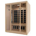 SteamSpa Maldives 3-Person Carbon FAR Infrared Hemlock Wooden Indoor Home Sauna Room with LED Touch Control Panel