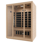 SteamSpa Maldives 3-Person Carbon FAR Infrared Hemlock Wooden Indoor Home Sauna Room with LED Touch Control Panel