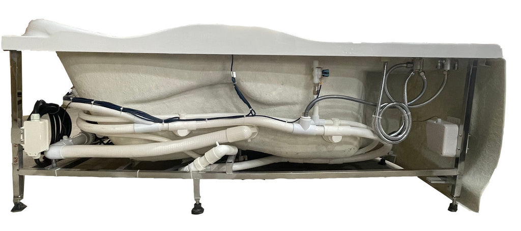 EAGO AM124ETL-R 6 ft Left Drain Corner Acrylic White Whirlpool Bathtub for Two