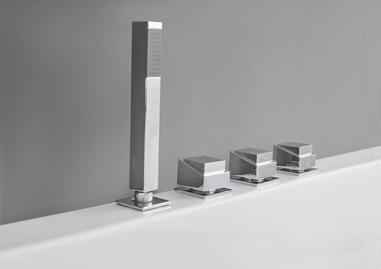 EAGO AM154ETL-L5 5 ft Acrylic White Rectangular Whirlpool Bathtub w Fixtures