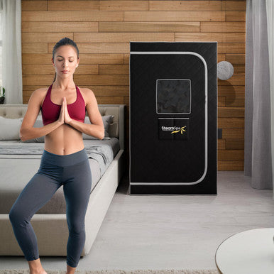 SteamSpa Portable 1-Person Home Steam Sauna with Digital Control, Black