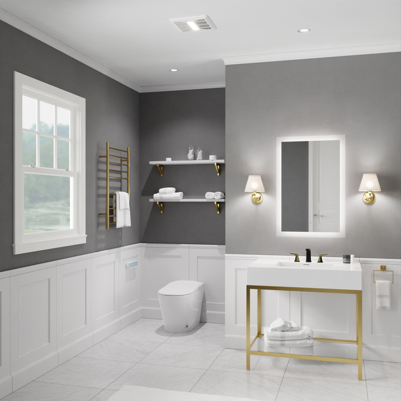 Spring Series 110 CFM Ceiling Mount Bathroom Exhaust Fan with Brilliant LED Light and ENERGY STAR in Soothing White