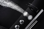 ANZZI Llano Series 56 in. Full Body Shower Panel System with Heavy Rain Shower and Spray Wand in Black SP-AZ047