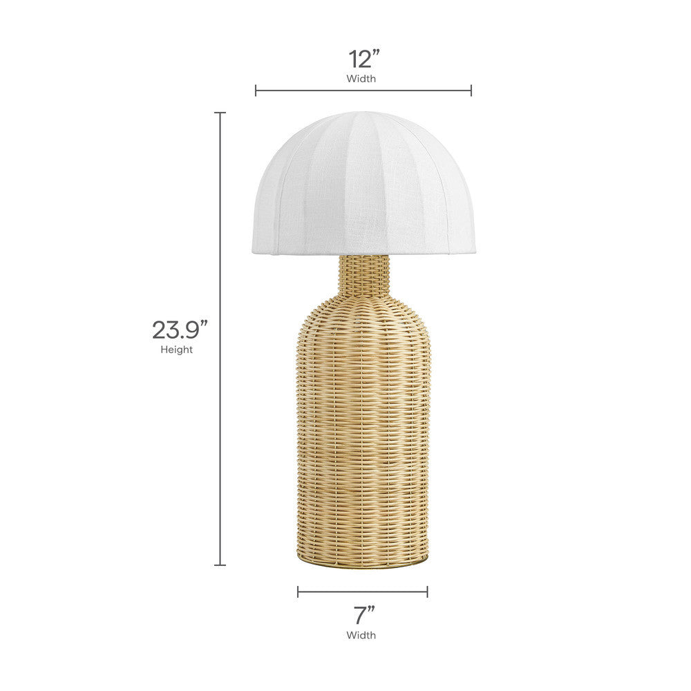 Santo Rattan Table Lamp With Dome Shade by Modway  1