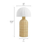 Santo Rattan Table Lamp With Dome Shade by Modway  1