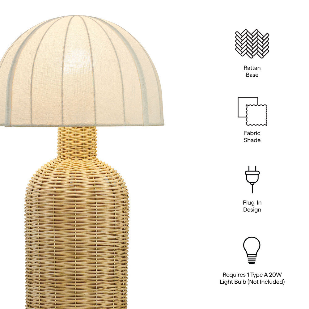 Santo Rattan Table Lamp With Dome Shade by Modway  2