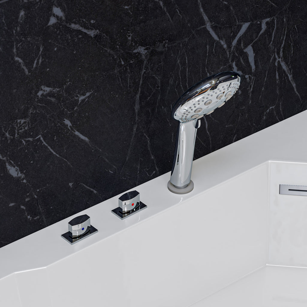 EAGO AM197ETL 5 ft Clear Rounded Corner Acrylic Whirlpool Bathtub for Two