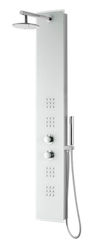 ANZZI Veld Series 64 in. Full Body Shower Panel System with Heavy Rain Shower and Spray Wand in White SP-AZ048