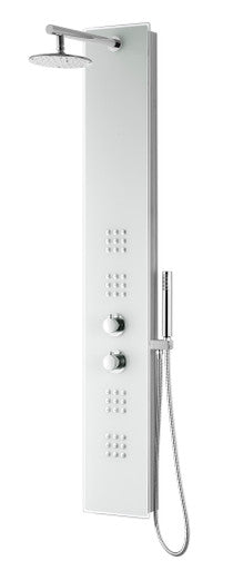 ANZZI Veld Series 64 in. Full Body Shower Panel System with Heavy Rain Shower and Spray Wand in White SP-AZ048