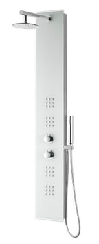 ANZZI Veld Series 64 in. Full Body Shower Panel System with Heavy Rain Shower and Spray Wand in White SP-AZ048