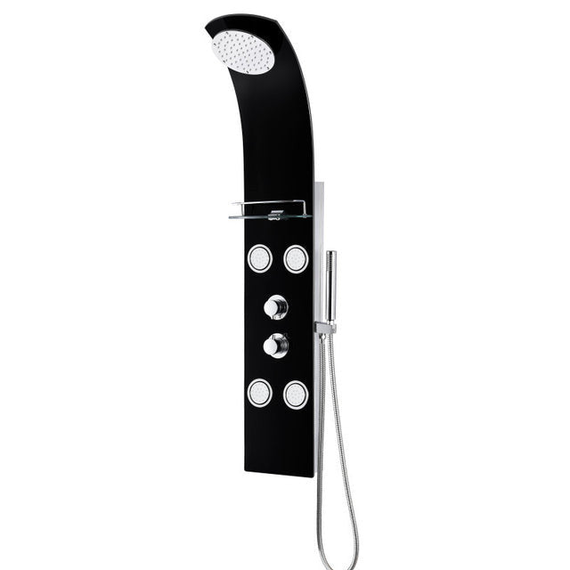 ANZZI Colossal Series 56" Full Body Shower Panel System with Heavy Rain Shower And Spray Wand In Black - SP-AZ8095