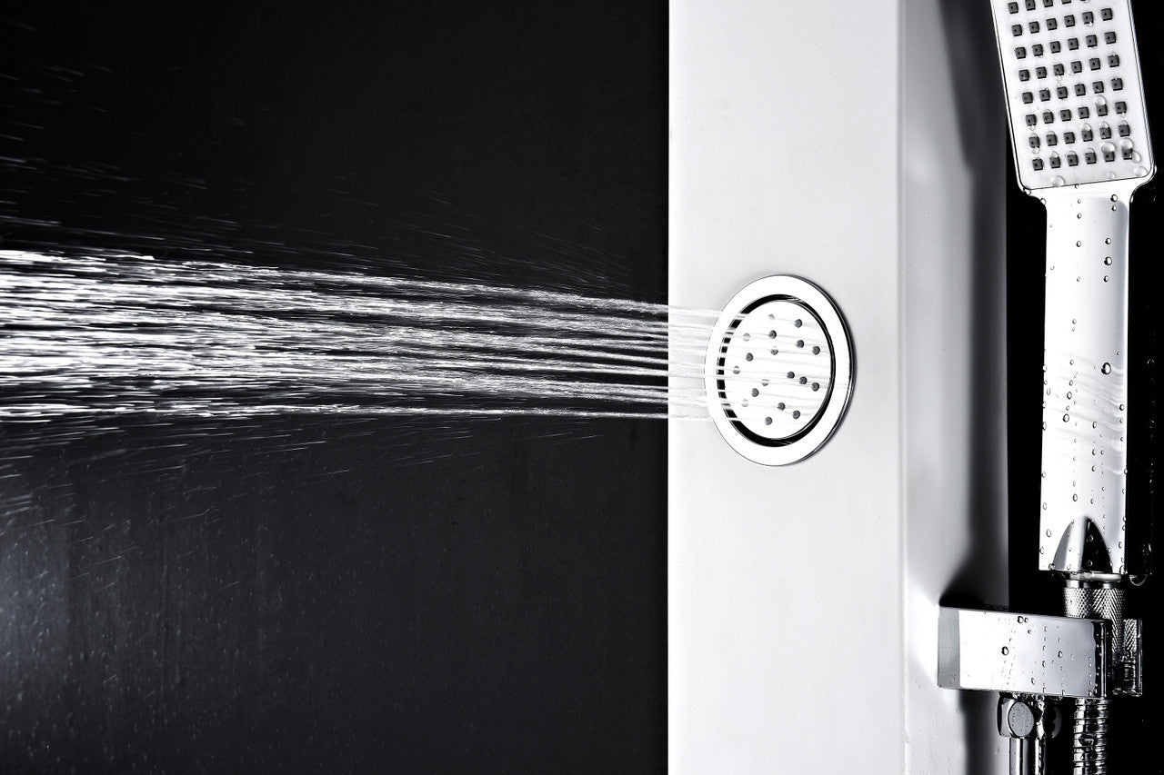 ANZZI Inland Series 44 in. Full Body Shower Panel System with Heavy Rain Shower and Spray Wand in White SP-AZ062