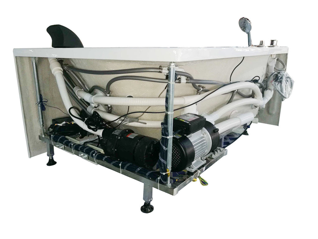 EAGO AM198ETL-L 5 ft Clear Rounded Left Corner Acrylic Whirlpool Bathtub