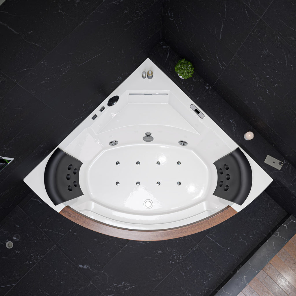 EAGO AM197ETL 5 ft Clear Rounded Corner Acrylic Whirlpool Bathtub for Two