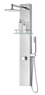 ANZZI Coastal 44 in. Full Body Shower Panel with Heavy Rain Shower and Spray Wand in Brushed Steel SP-AZ075