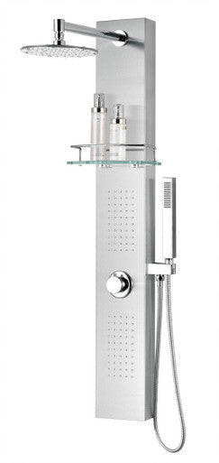 ANZZI Coastal 44 in. Full Body Shower Panel with Heavy Rain Shower and Spray Wand in Brushed Steel SP-AZ075