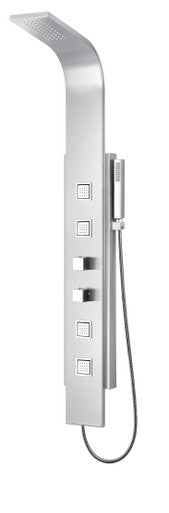 ANZZI Visor 60 in. Full Body Shower Panel with Heavy Rain Shower and Spray Wand in Brushed Steel SP-AZ035