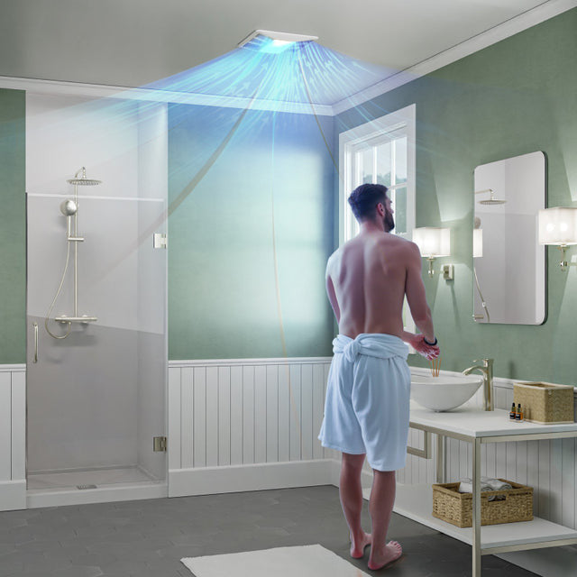 Summers Series 100 CFM Ceiling Mount Bathroom Exhaust Fan with Brilliant LED Light, Humidity Sensor Activation