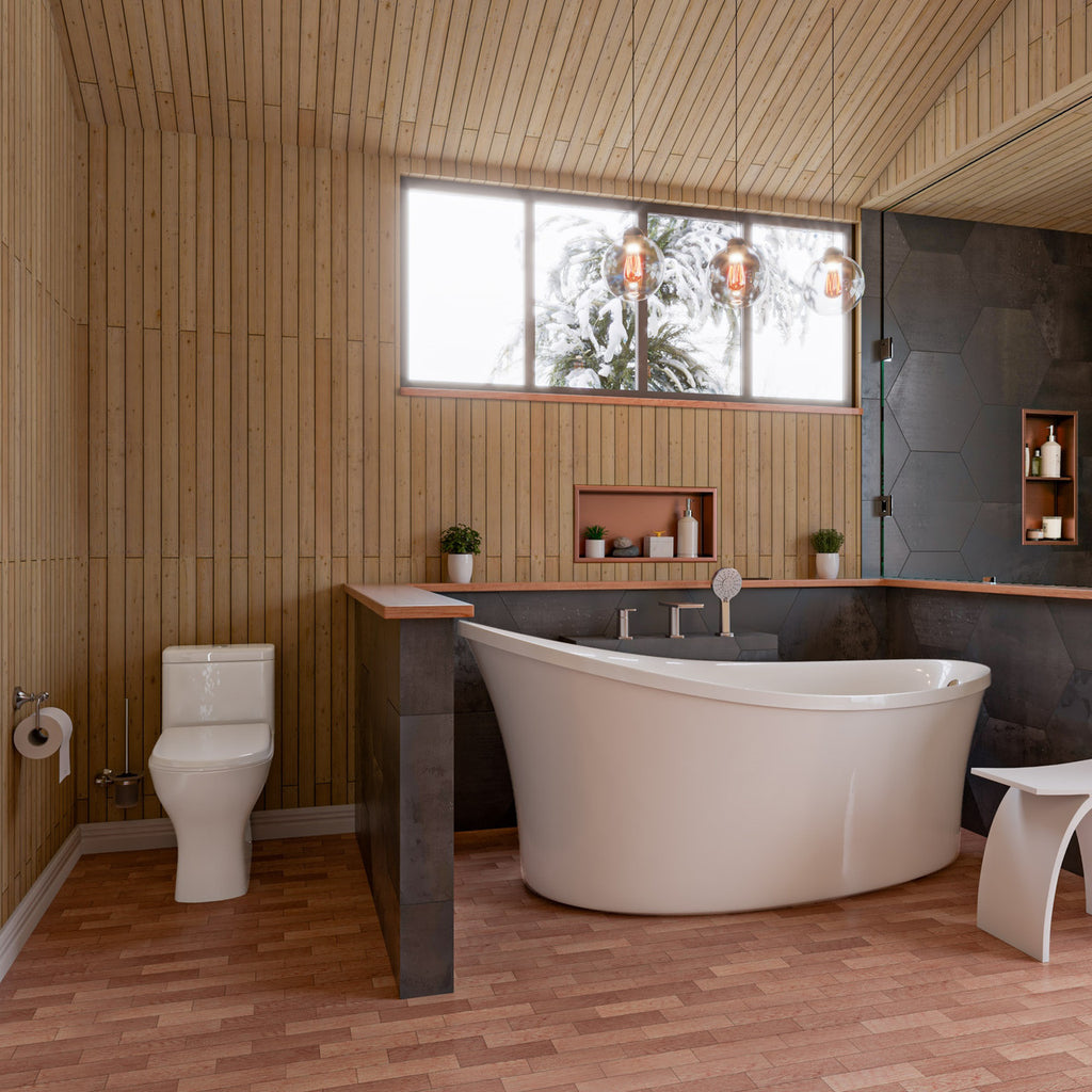 EAGO AM1800  6 ft White Free Standing Air Bubble Bathtub