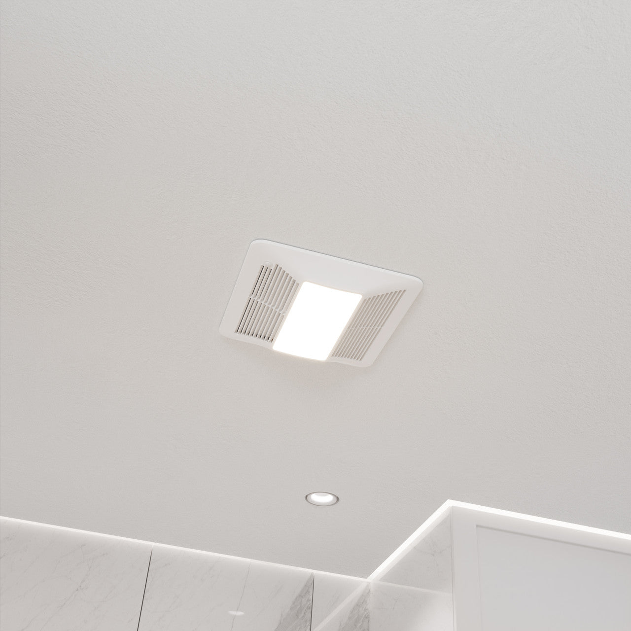 Broad Series 150 CFM Ceiling Mount Bathroom Exhaust Fan with Brilliant LED Light and ENERGY STAR in Soothing White
