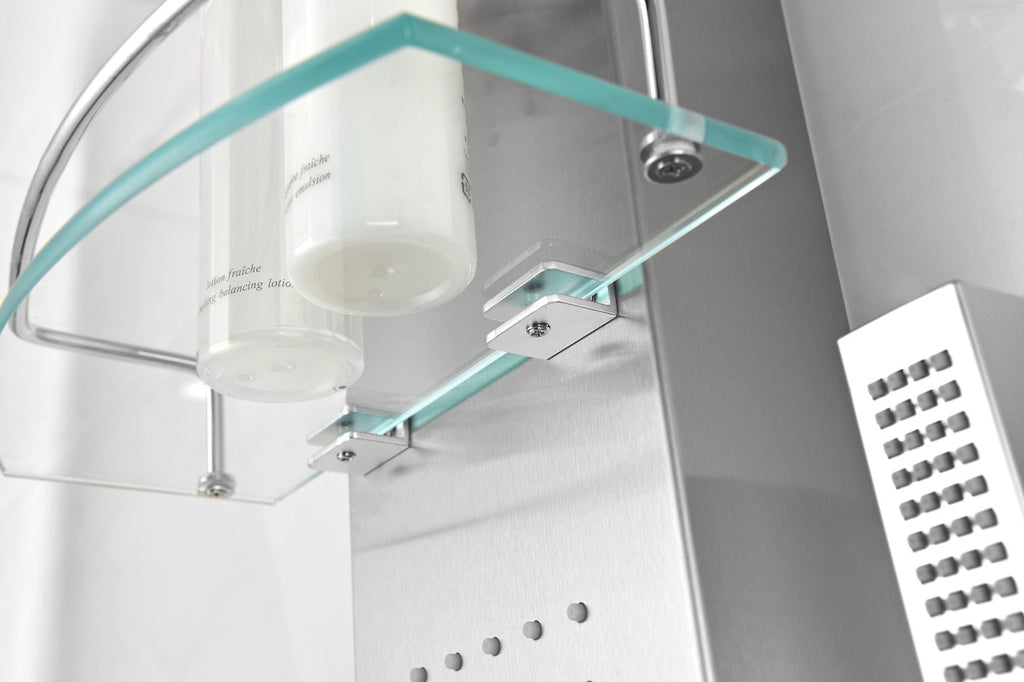 ANZZI Coastal 44 in. Full Body Shower Panel with Heavy Rain Shower and Spray Wand in Brushed Steel SP-AZ075