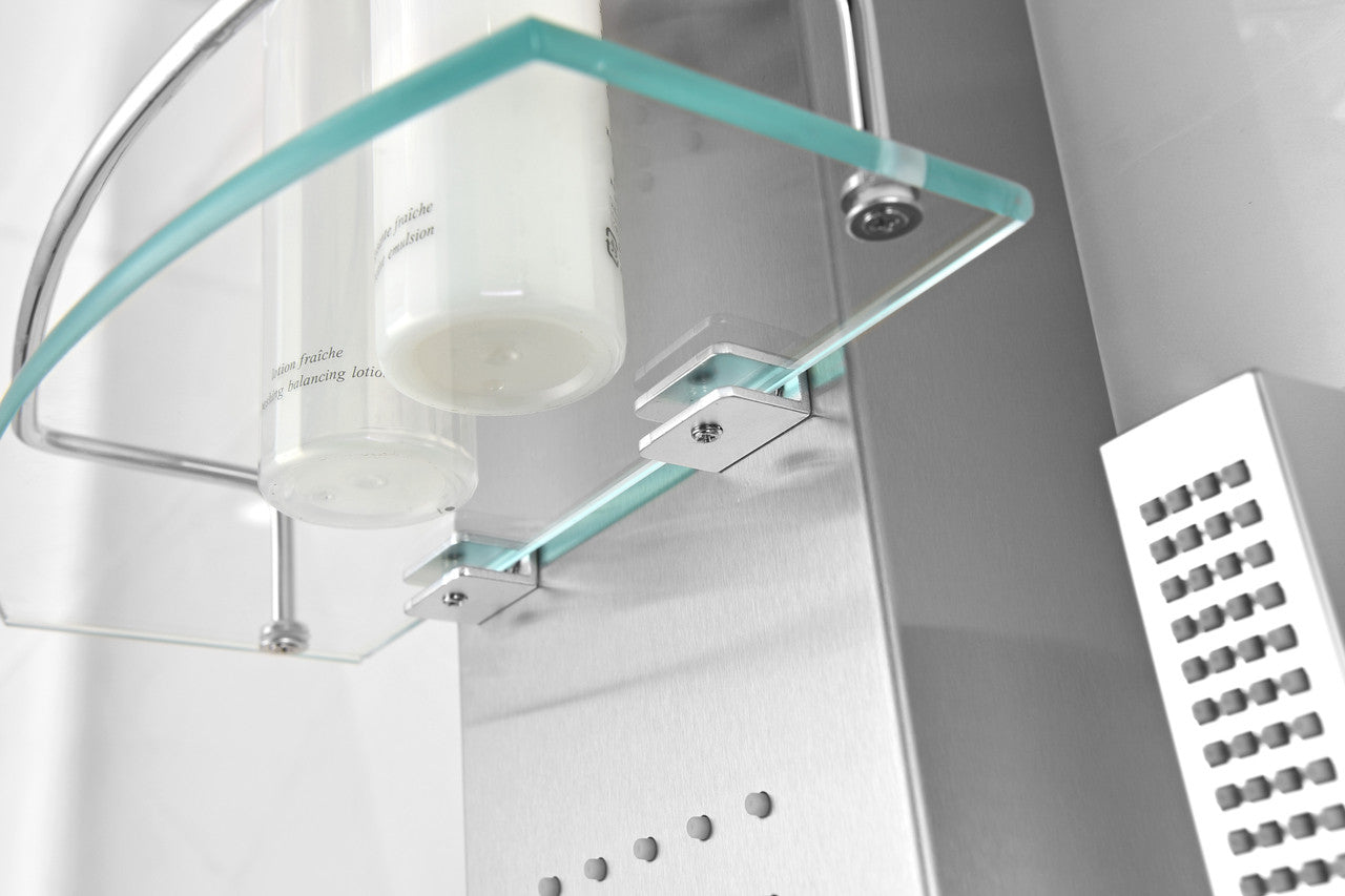 ANZZI Coastal 44 in. Full Body Shower Panel with Heavy Rain Shower and Spray Wand in Brushed Steel SP-AZ075