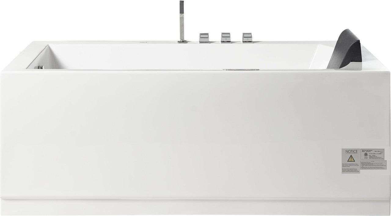 EAGO AM154ETL-L5 5 ft Acrylic White Rectangular Whirlpool Bathtub w Fixtures