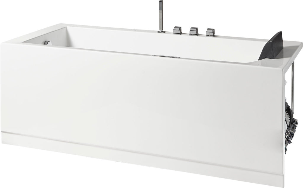 EAGO AM154ETL-L5 5 ft Acrylic White Rectangular Whirlpool Bathtub w Fixtures