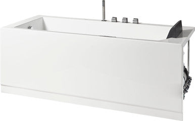 EAGO AM154ETL-L5 5 ft Acrylic White Rectangular Whirlpool Bathtub w Fixtures