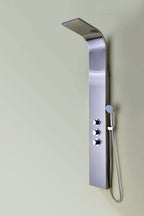 ANZZI Arc 64 in. 2-Jetted Shower Panel with Heavy Rain Shower and Spray Wand in Brushed Stainless Steel SP-AZ024