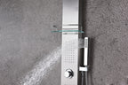 ANZZI Coastal 44 in. Full Body Shower Panel with Heavy Rain Shower and Spray Wand in Brushed Steel SP-AZ075